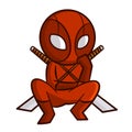Superhero Red Ninja Sticker