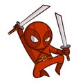 Superhero Red Ninja Sticker