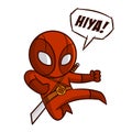 Superhero Red Ninja Sticker Royalty Free Stock Photo