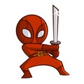 Superhero Red Ninja Sticker Royalty Free Stock Photo