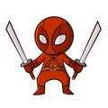 Superhero Red Ninja Sticker Royalty Free Stock Photo