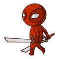Superhero Red Ninja Sticker Royalty Free Stock Photo