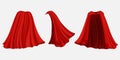 Superhero red silk cloak, vector isolated illustration Royalty Free Stock Photo