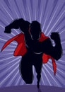 Superhero Running Abstract Background Silhouette