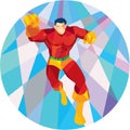 Superhero Running Punching Low Polygon