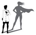 Superhero Scientist Super Hero Shadow Silhouette Royalty Free Stock Photo