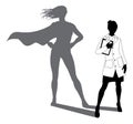 Superhero Scientist Super Hero Shadow Silhouette Royalty Free Stock Photo