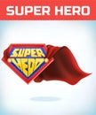 Superhero sign. Super hero. Shield isolated on blue background. vector illustration. Royalty Free Stock Photo
