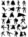 Superhero Silhouettes Royalty Free Stock Photo