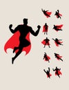 Superhero Silhouettes Royalty Free Stock Photo