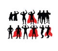Superhero Silhouettes Royalty Free Stock Photo