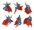 Superhero silhouettes vector character set