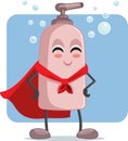 Superhero Soap Bottle Vector Cartoon Character Royalty Free Stock Photo