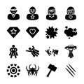 Superhero solid icons