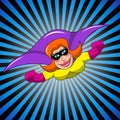 Superhero Superheroine Masked Flying Woman