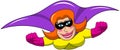 Superhero Superheroine Masked Flying Woman Isolated