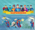 Superhero Team Banners Set