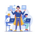 Superhero Team Lead: Dedicated IT Support and Development Staff Solving Problems Together Royalty Free Stock Photo
