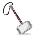 Superhero Thor s hammer on a white background.