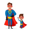 Superhero in uniform. Cartoon vector illustration