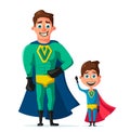 Superhero in uniform. Cartoon vector illustration