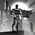 Superhero on urban background