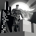 Superhero on urban background