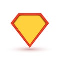 Superhero vector badge logo. Super hero shield man icon symbol of power