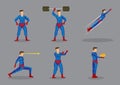 Superhero Vector Cartoon Character Set