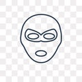 Superhero vector icon isolated on transparent background, linear
