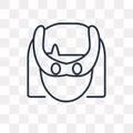 Superhero vector icon isolated on transparent background, linear