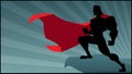 Superhero Roof Watching Silhouette 2 Royalty Free Stock Photo