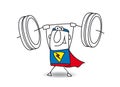 Superhero weight lifter Royalty Free Stock Photo