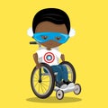 SUPERHERO IN A WHEELCHAIR CAPT AMERICA DARK 02 Royalty Free Stock Photo