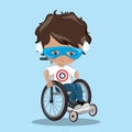 SUPERHERO IN A WHEELCHAIR CAPT AMERICA 08 Royalty Free Stock Photo