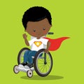 SUPERHERO IN A WHEELCHAIR SUPERMAN DARK 06 Royalty Free Stock Photo