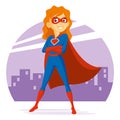 Superhero Woman Supermom Cartoon character Vector illustration