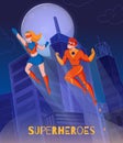 Superheroes Background Poster Royalty Free Stock Photo