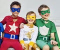 Superheroes Kids Friends Playing Togetherness Concept Royalty Free Stock Photo