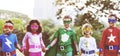 Superheroes Kids Friends Playing Togetherness Fun Concept Royalty Free Stock Photo