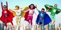 Superheroes Kids Friends Playing Togetherness Fun Concept Royalty Free Stock Photo