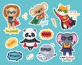 Superheroes stickers set Royalty Free Stock Photo