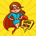 Superheroes Super Mom Family Vector Illustration