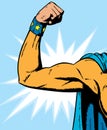 Superheroine arm flexing.