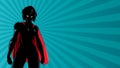 Superheroine Battle Mode Horizontal Silhouette Royalty Free Stock Photo