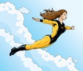Superheroine flight Royalty Free Stock Photo