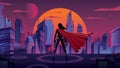 Superheroine in Futuristic City Royalty Free Stock Photo