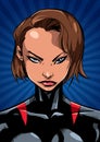 Superheroine Portrait Ray Light Vertical Royalty Free Stock Photo