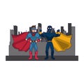 Superheros couple characters