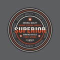 Superior vintage round stamp for denim or t-shirt